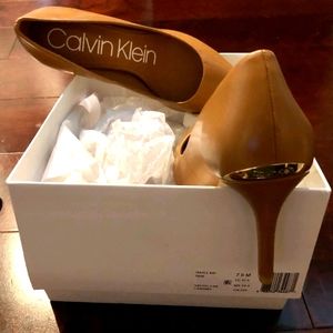 Brand New Calvin Klein Caramel Heels